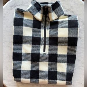 Lands End women’s Buffalo Check half zip pullover fleece | Size Small 6-8